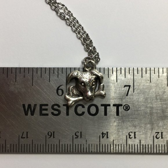 Puppy Dog w/ Bone Necklace Tibetan Silver Stainless Steel Pet Unisex 4for$20 - Picture 4 of 5